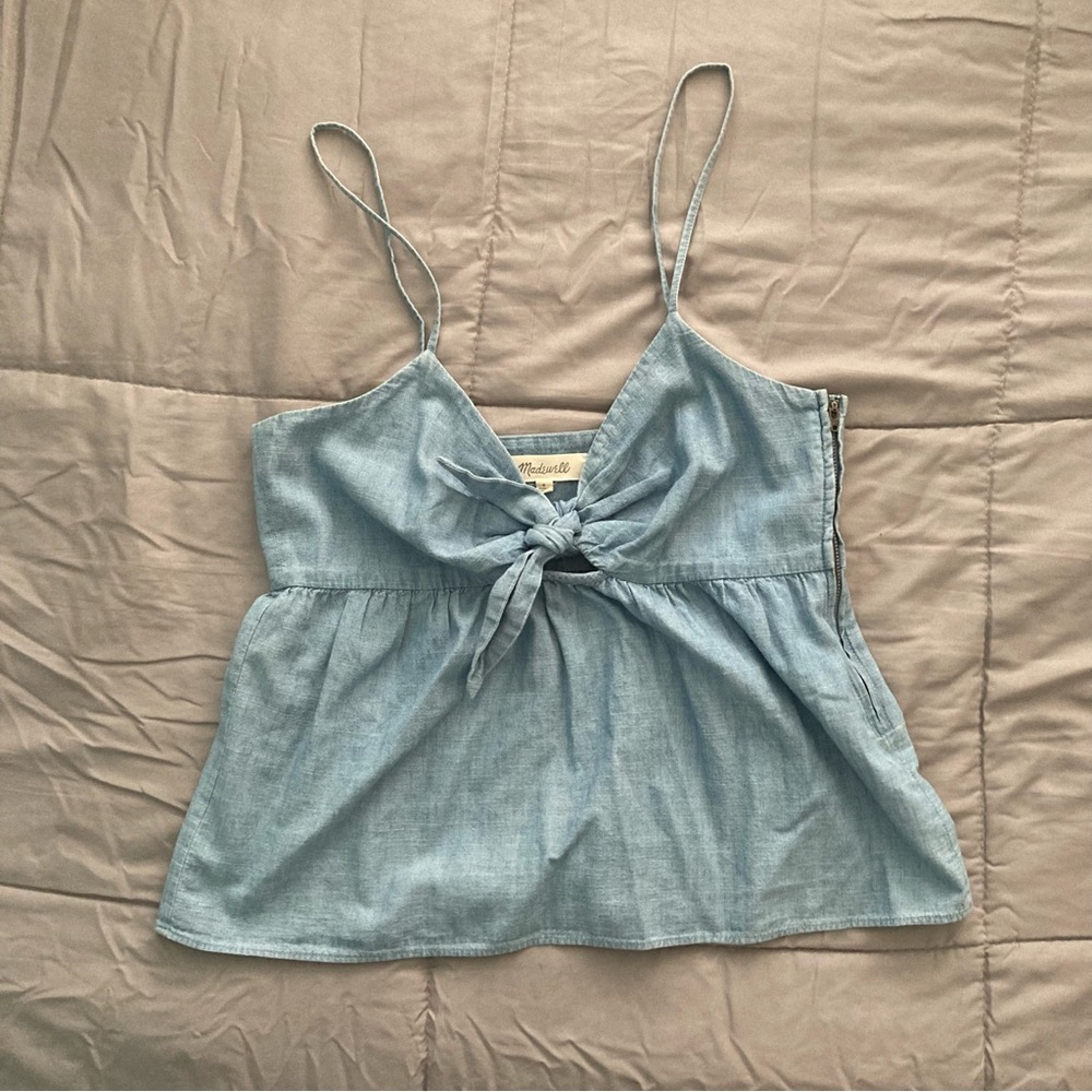 Madewell • Chambray Cutout Babydoll Top